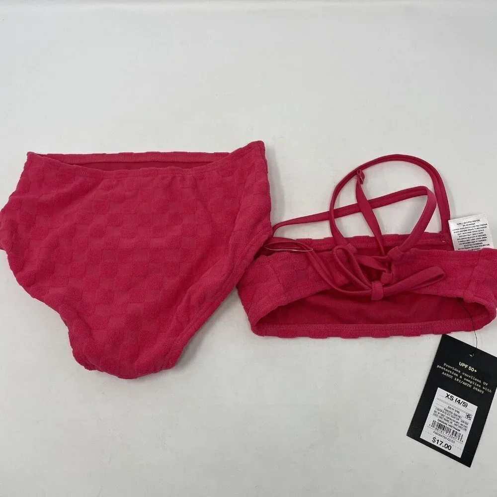 Art Class Girls Size XS‎ 4/5 2 Pc Terry Darling Bikini Swimsuit Set in Pink 1181